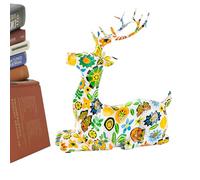Generisch Cervo Figure Resina Natale - Renna In Piedi E Seduta, Accessori Per Partito Decorativi Per L'Ingresso Di Una Casa, Uno Studio O Un Ristorante
