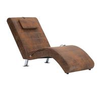 Generisch Chaise longue massaggiante con cuscino, effetto pelle scamosciata | Rivestimento in ecopelle, funzione riscaldante, telecomando, portata fino a 110 kg