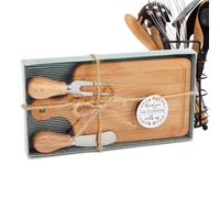 Generisch Charcuterie Brett Set - Vassoio Charcuterie | Tagliere quadrato in legno con posate ed etichetta di ringraziamento, per cucina, appartamento, inaugurazione della casa, matrimonio, regalo di