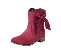 Generisch Chelsea Boots - Stivaletti classici da donna, con gambo corto, antiscivolo, per il tempo libero, scarpe basse, rosso vivo, 37 EU