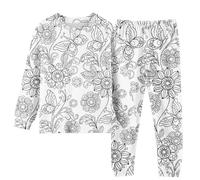 Generisch Children Kids, set di abbigliamento fai da te, Pajama per ragazzo e ragazza, carino, nero, bianco, 2 pezzi, grigio., 3-4 Jahre