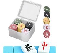Generisch Chip da poker con numeri, 100 pezzi, da con | scatola, confezione grande, per casa, mostre, tornei, feste, vacanze, compleanni, uffici, stanze, riunioni di famiglia