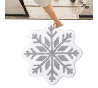 Generisch Christmas Bathroom Rugs - Red Snowflake Bathroom Carpet, non-slip Soft Machine Washable Round ChristmAas Rug, Soft Christmas Decorations for Kids and Adults, Red BathroomS Carpets