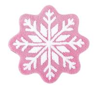 Generisch Christmas Bathroom Rugs - Red Snowflake Bathroom Carpet, non-slip Soft Machine Washable Round ChristmAas Rug, Soft Christmas Decorations for Kids and Adults, Red BathroomS Carpets