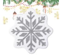 Generisch Christmas Bathroom Rugs - Red Snowflake Bathroom Carpet, non-slip Soft Machine Washable Round ChristmAas Rug, Soft Christmas Decorations for Kids and Adults, Red BathroomS Carpets