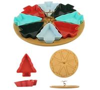 Generisch Christmas Tree Fruit Plate, 5/8 Grid Dry Fruit Snack Tray - Creative High Value Home Decor for Living Room & Holiday Party (8 Grid)