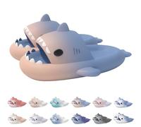 Generisch Ciabatte bicolore squalo sfumato in EVA, sandali donna uomo e bambino, Rosa/Blu., 20/21 EU