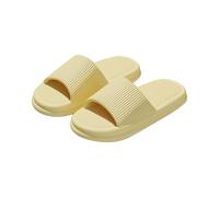 Generisch Ciabatte da bagno antiscivolo in EVA, con suola spessa, piatte, eleganti, comode, versatili, per bagno, sauna, giardino e gite in spiaggia in estate, giallo., 40 EU