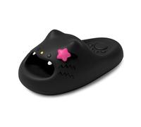 Generisch Ciabatte da bagno unisex con piattaforma di animale, in schiuma impermeabile, per visitare la piscina coperta e il balcone accogliente, Stile R01 nero, 37 EU