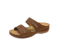 Generisch Ciabatte da donna con plantare e zeppa pantofole estive comode da spiaggia leggere scarpe da bagno per il tempo libero, scarpe aperte con punta aperta, pantofole traspiranti, marrone, 40 EU