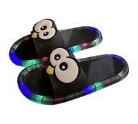Generisch Ciabatte da spiaggia da donna, con pinguino, con LED, antiscivolo, comode e leggere, per l'estate, la piscina e i compleanni, Nero , 42 EU