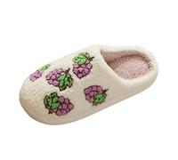 Generisch Ciabatte Donna Ciabatte Frutto Autunno Inverno Calde Imbottite Antiscivolo, Lilla, 43 EU