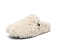 Generisch Ciabatte stile francese calde scarpe invernali da infilarsi dentro con suola spessa, scarpe basse antiscivolo per interni ed esterni 062, beige., 36 EU