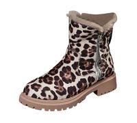 Generisch Ciaspole da donna in tinta unita con chiusura lampo, suola spessa, comodi stivali termici con fodera in pile, morbidi stivali invernali, classici, per il tempo libero, per le giornate fredde