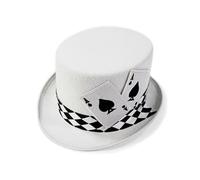 Generisch Cilindro - Accessorio per costume da mago con carte da gioco, cilindro in feltro, per intrattenimento amatoriale, insegnanti, cosplay, spettacoli di Halloween, spettacoli scolastici sotto il