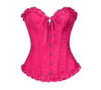 Generisch Cintura addominale da donna in pizzo per donna, modellante controllo della pancia, shapewear con base in gel per comfort e stile pavone, rosa intenso, L