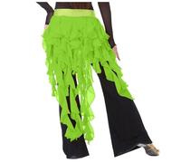 Generisch Cintura da donna per danza del ventre con catena a vita fissa e ornamenti, Verde chiaro, Taglia unica