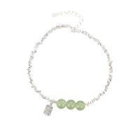 Generisch Cinturino in pelle extra largo Irregular Broken Silver Bracelet. Style Silver Beaded Metal Chain Bracelet regolabile Delicate Knot Women's Bracelet Jewelry Orologio da uomo cronografo
