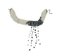 Generisch Ciondolo elettrico Gothic Bloody Pearl Necklace Jewelry Multilayer Red Blood Tassel Chains Dripping Pearls Creative Accessories collana torta, plastica, Senza Gemstone