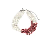Generisch Ciondolo elettrico Gothic Bloody Pearl Necklace Jewelry Multilayer Red Blood Tassel Chains Dripping Pearls Creative Accessories collana torta, plastica, Senza Gemstone