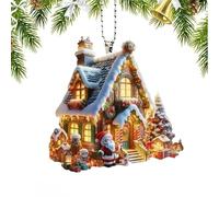 Generisch Ciondolo in acrilico per albero di Natale, pendente acrilico per albero di Natale | Creativo acrilico per albero di Natale - Decorazione per la casa, Rimorchio auto a forma di casa per porta