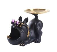 Generisch Ciotola per caramelle - Bulldog - Ciotola d'ingresso per chiavi, statuetta in resina, graziosa scatola per soggiorno, cucina