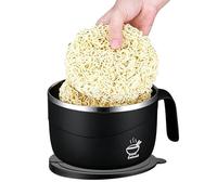 Generisch Ciotola per pasta, con foro di sgocciolamento e un grande piatto resistente al calore, con coperchio e manico, ciotola per pasta in acciaio inox, per cucina, sala da pranzo, zuppa di pasta