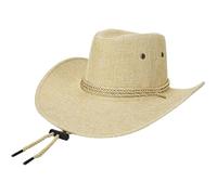 Generisch Classico cappello western da uomo con decorazioni in metallo, cappello da cowboy per attività all'aperto e per il tempo libero, bianco, Taglia unica