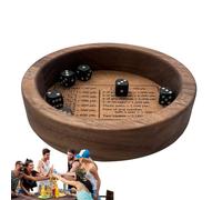 Generisch Classico gioco di dadi con vassoio - Vassoio in legno | Classico gioco di famiglia sei dadi | Gioco di dadi per feste in famiglia bambini adulti