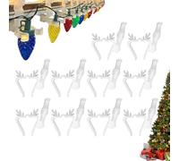 Generisch Clip per luci natalizie per esterni - 10 pezzi di luci a LED di Natale per grondaia, stabile gancio per la facciata della casa, mattonelle, grondaia, terrazzo