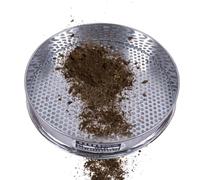 Generisch Colino da giardino in acciaio , 20 cm, adatto per alimenti, con fori rotondi da 7,5 mm, per compost, farina di sabbia, 20 x 20 x 4 cm, peso leggero per giardino e uso commerciale