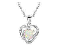Generisch Collana a mano con ciondolo a forma di cuore opale collana con ciondolo a forma di personalità incrostata ragazza collana da donna gioielli ambra verde ciondolo