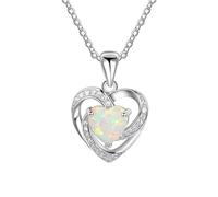 Generisch -Collana Colpire iridescente ciondolo a forma di cuore -Pendenti Collane sfera, Metallo, Senza Gemstone