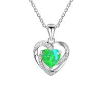 Generisch -Collana Colpire iridescente ciondolo a forma di cuore -Pendenti Collane sfera, Metallo, Senza Gemstone