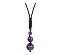 Generisch Collana con ciondolo a forma di ametista naturale, per uomo e donna, lega di zinco, Senza Gemstone