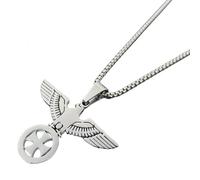 Generisch Collana con ciondolo a forma di aquila regna, con croce di ferro, in argento, comoda da indossare, per uomo e donna
