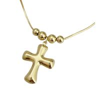 Generisch Collana con ciondolo a forma di croce bicolore, alla moda, religiosa, adatta per feste e uso quotidiano, ciondolo a forma di croce in rame, Einheitsgröße, come descritto, come descritto