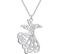 Generisch Collana con ciondolo a forma di danza sufi musulmana, da donna, con vortice, gioiello arabo, regalo per il Ramadan