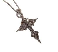 Generisch Collana da uomo personalizzata con ciondolo a forma di croce, gotico, con preghiera del credente, gioiello da uomo e da donna
