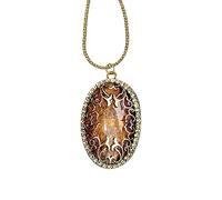 Generisch Collana di perle con ciondolo da donna in ambra cavo pendente collana maglione catena lunga gioielli cordino collana, Metallo, Non pietra preziosa