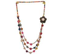 Generisch Collana vergine da donna con charm Chunky Necklaces Jewelry Wood Colorful Beaded African Bohemia Beads Statement Demoni Collana, plastica, Senza Gemstone