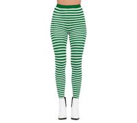 Generisch Collant a righe per abiti da sera festivi - elegante, elastico, senza cuciture, vestibilità comoda, vita alta, collant alla moda, verde, Taglia unica