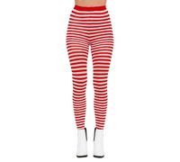 Generisch Collant a righe per abiti da sera festivi - elegante, elastico, senza cuciture, vestibilità comoda, vita alta, collant alla moda, Colore: rosso, Taglia unica