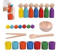 Generisch Color Sorting Toys, set educativo, kit di apprendimento Preschool con sorting Cup Build, Cognitive Development Toy, Sustainable Wood Skill-Building Tool for Nursery and Classroom