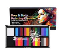 Generisch Colore del corpo per bambini - colore polvere di pigmento, idrosolubile per il corpo, kit di colore del viso, make up, 26 colori, per bambini, festa dei bambini, adulti, cosplay