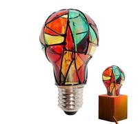 Generisch Colorful Light Bulbs - Lampada LED Fantastic Colors | Stained Glass Lights Bulb Painted Light Bulb Decoration, for Home Party Shop Christmas Tree Window