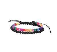 Generisch Colori Uomini Regalo Gioielli Anelli Donne Sottile Catena Corda A Mano Spiaggia Bracciale Colorato Bracciale Boemia Bracciale Messaggi Perline Gioielli, Taglia unica, Pietra naturale