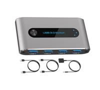 Generisch Commutatore USB a 4 porte per due computer e quattro dispositivi | Adattatore USB Sharing in metallo che razionalizza le attività di ufficio, riduce il disordine e spazio per più