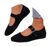 Generisch Comode pantofole con una cinghia, ballerine che sono versatili - Comodo Loafer per tutti i giorni, Nero , 38 EU