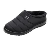 Generisch Comode pantofole da donna con fodera in pile, comode scarpe morbide per interni ed esterni, compagne ideali a casa e in viaggio, Nero , 38 EU
